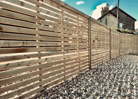 Slatted timber fence design using durapost steel fence posts