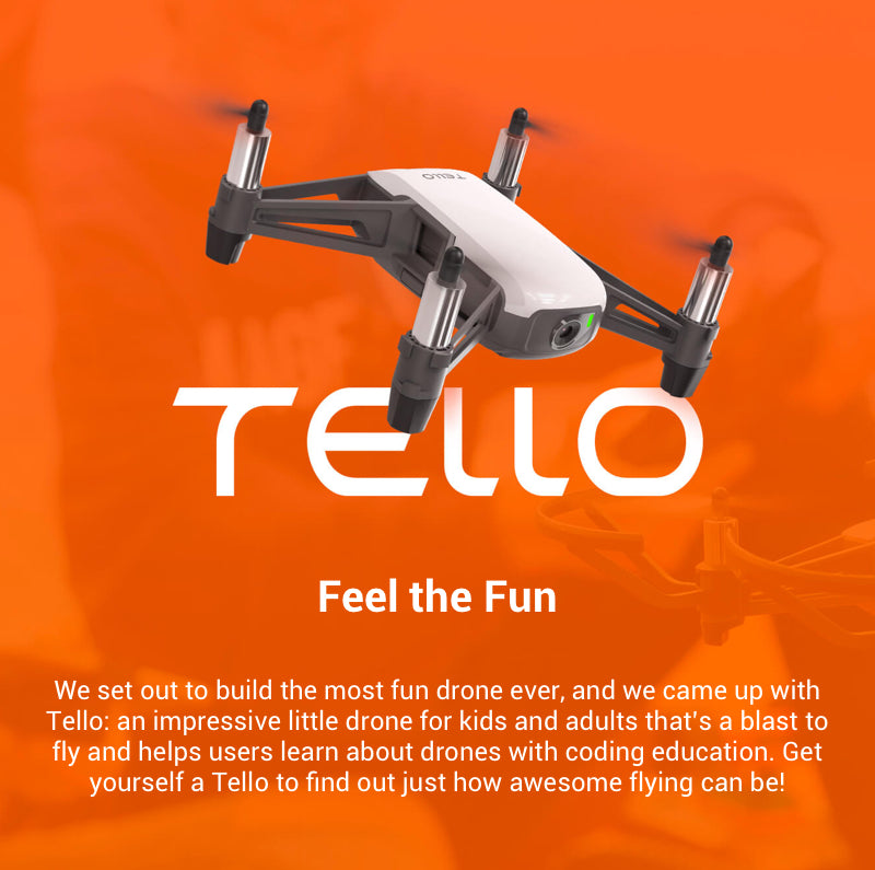  Ryze Tech Tello - Mini Drone Quadcopter UAV for Kids Beginners  5MP Camera HD720 Video 13min Flight Time Education Scratch Programming Toy  Selfies, powered by DJI, White : Toys & Games