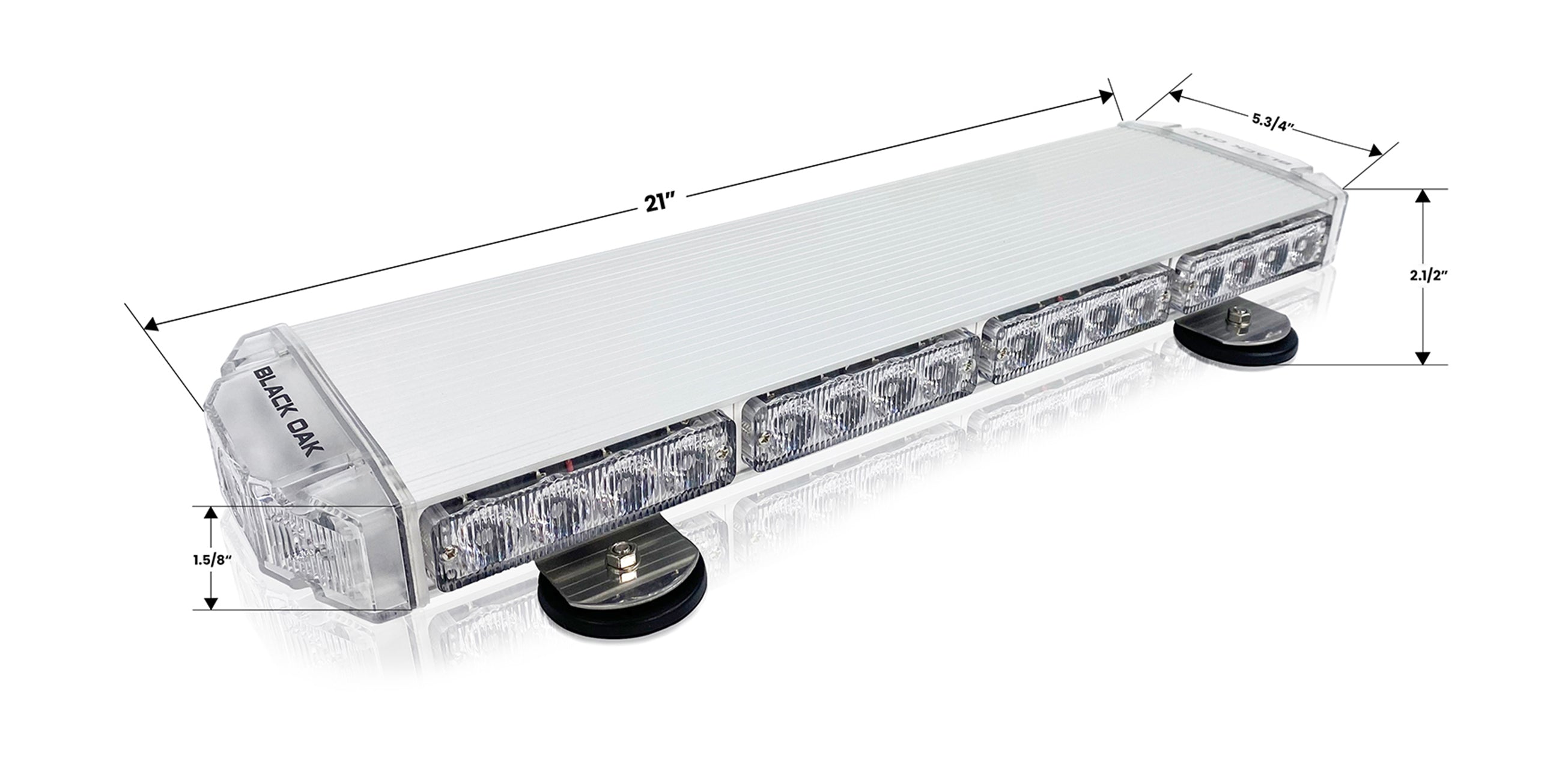 New- 20 Inch Mini Emergency Light Bar, TIR Optics - Black Oak LED