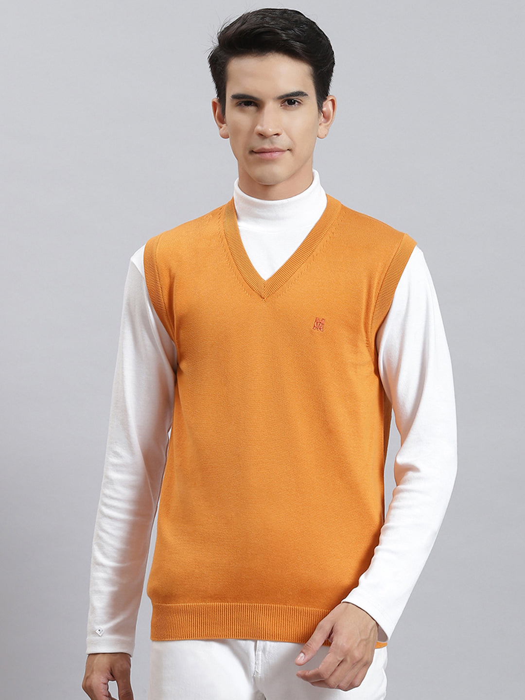 Orange v shop neck sweater