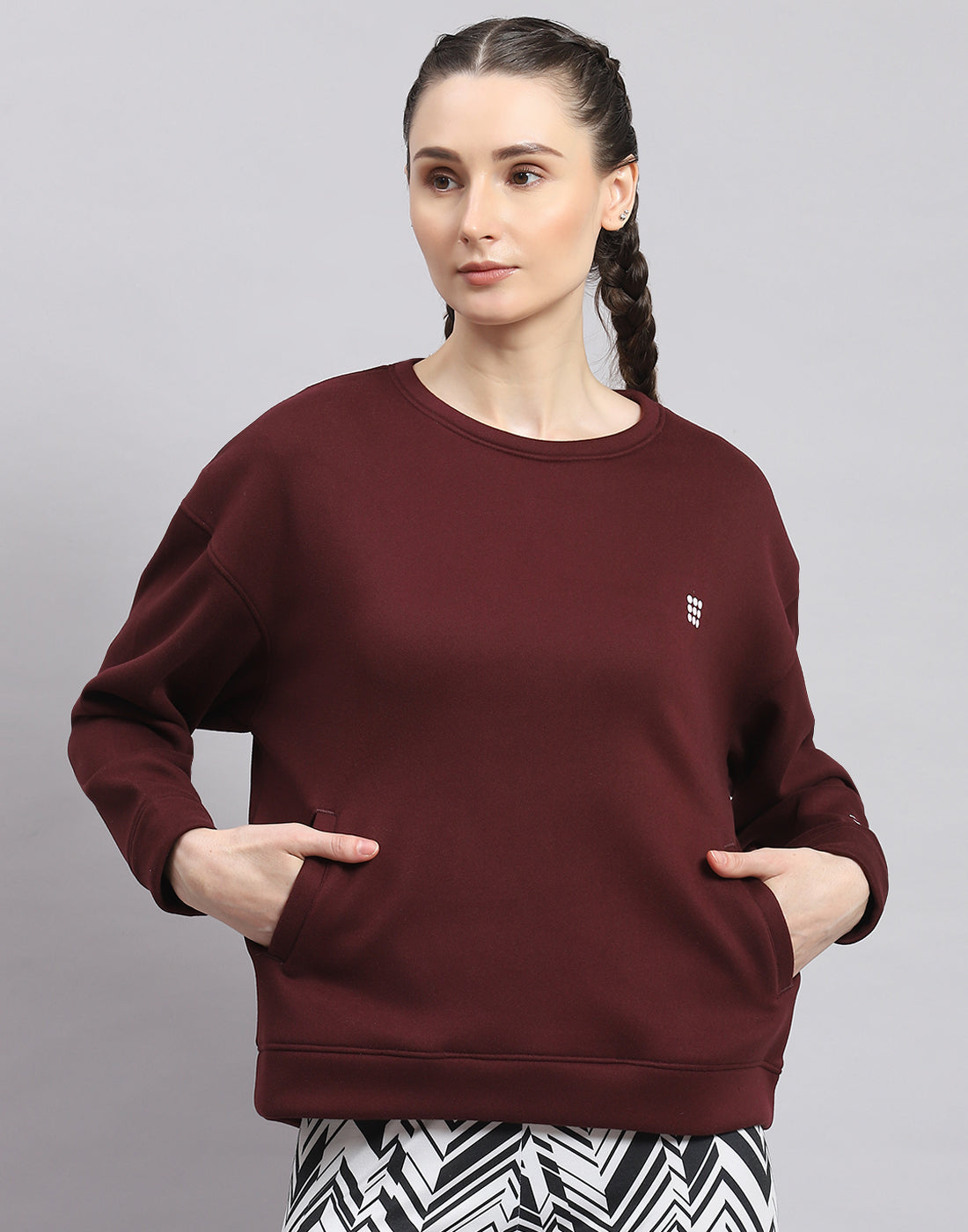 Full Sleeve Round Neck Plain Maroon Ladies Sweatshirt, Size: Small at Rs  260/piece in Mumbai