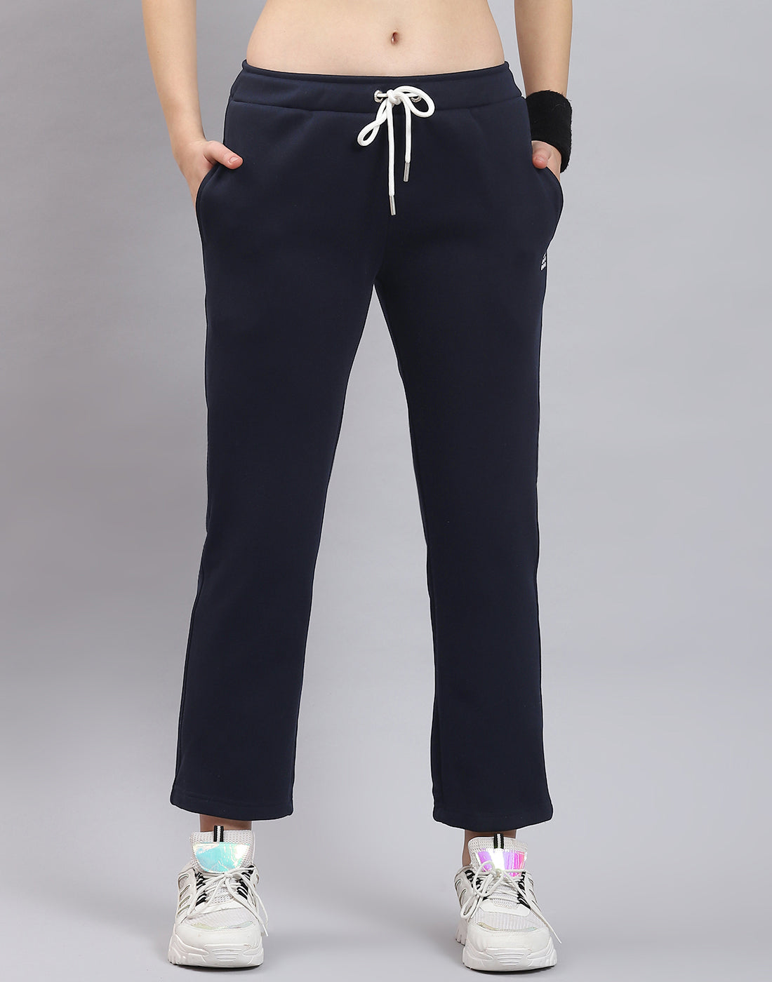 Buy Women Navy Regular Fit Solid Casual Jogger Pants Online