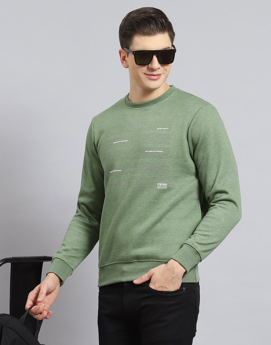 Buy Men Green Solid Round Neck Full Sleeve Sweatshirts Online in India -  Monte Carlo