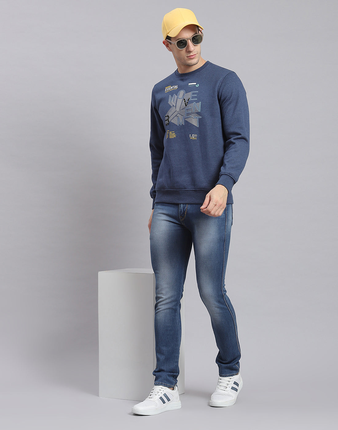 Buy Men Blue Printed Round Neck Full Sleeve Sweatshirts Online in India -  Rock.it