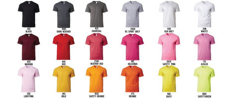 Gildan 76000 Unisex Premium Cotton T-Shirt  Color Chart