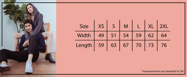 Gildan 88600 Unisex Full Zip Hooded Sweatshirt – 285gm size chart