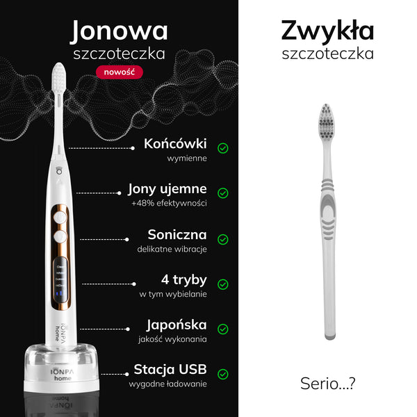 Zalety szczoteczki IONPA Premium jonowo sonicznej szczoteczki