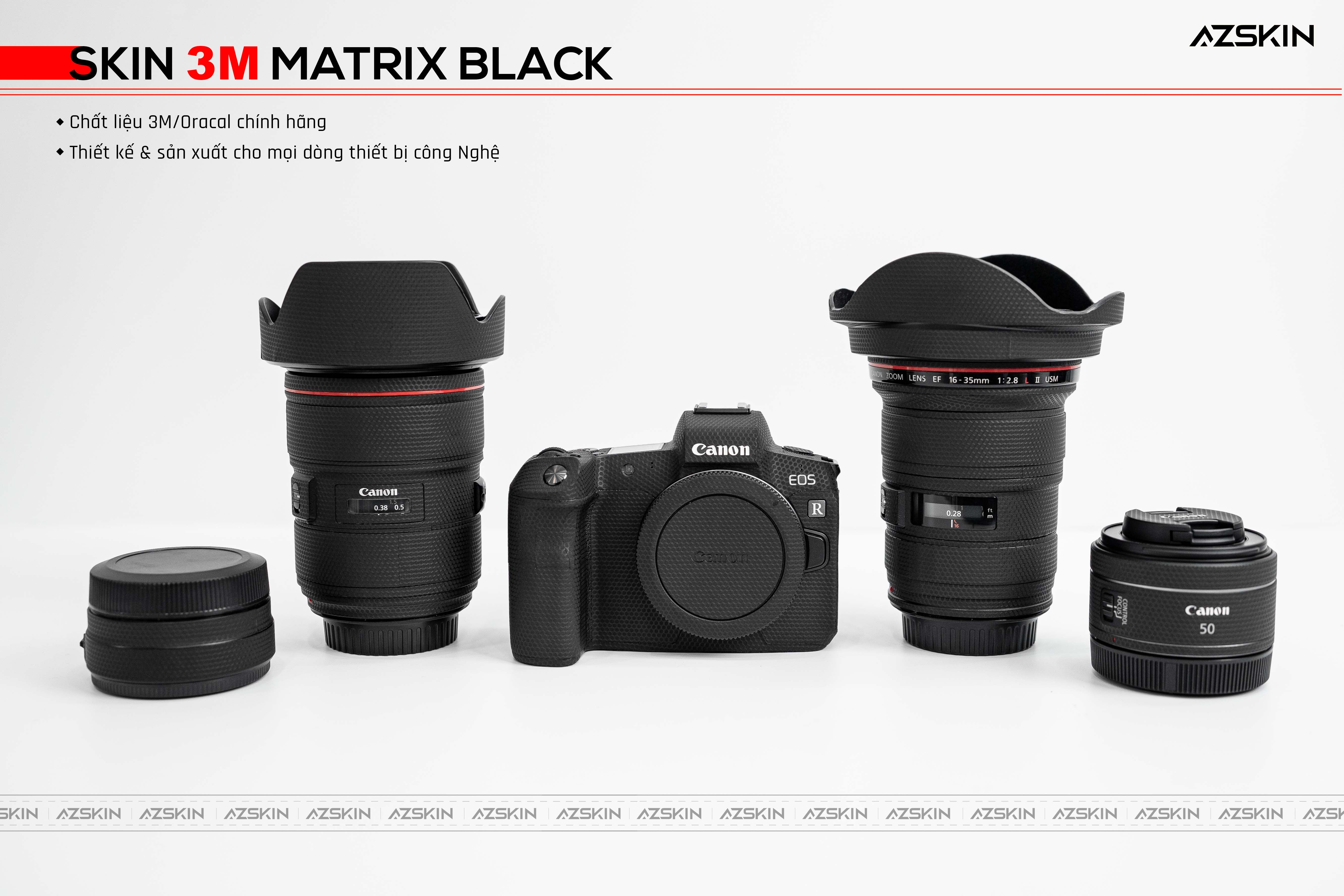 Skin 3M Matrix Black dán lens máy ảnh