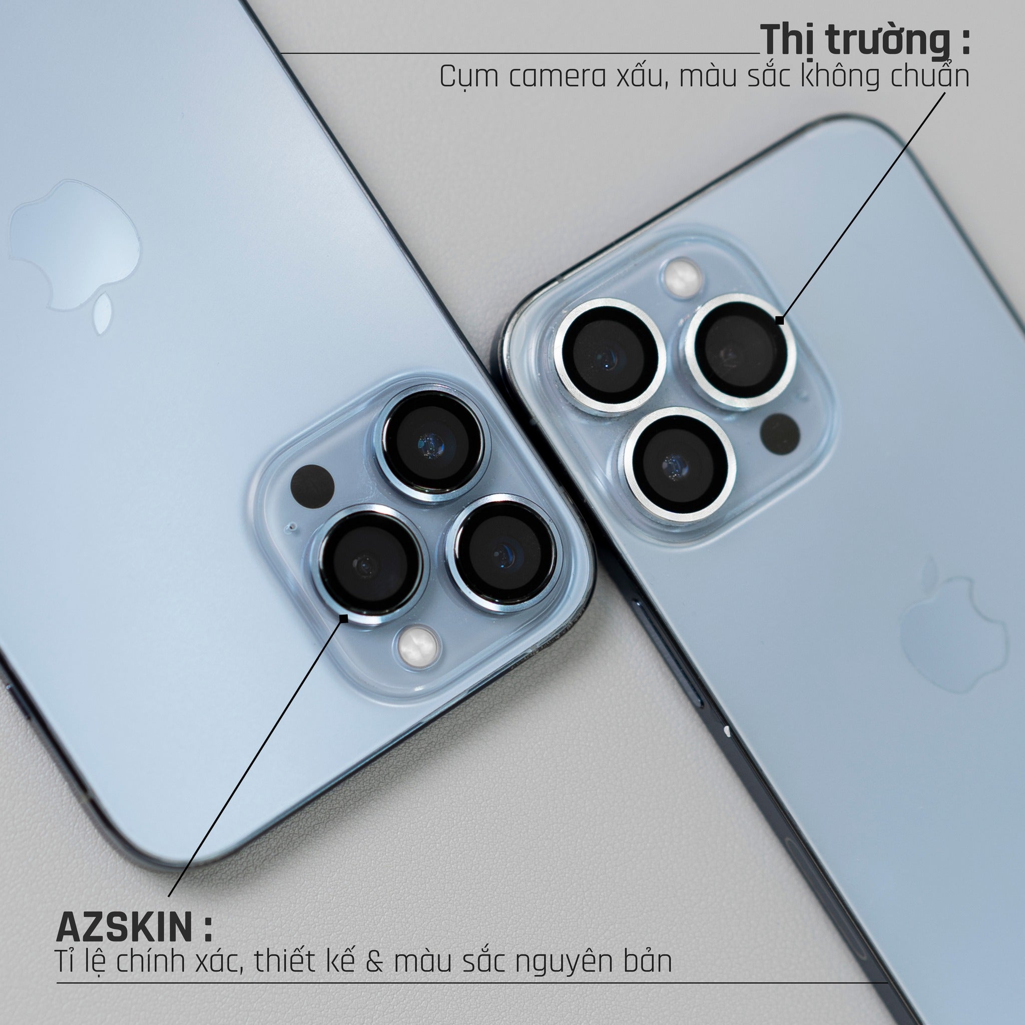 Miếng dán bảo vệ camera iPhone 11/12/12 Mini chính hãng Azskin
