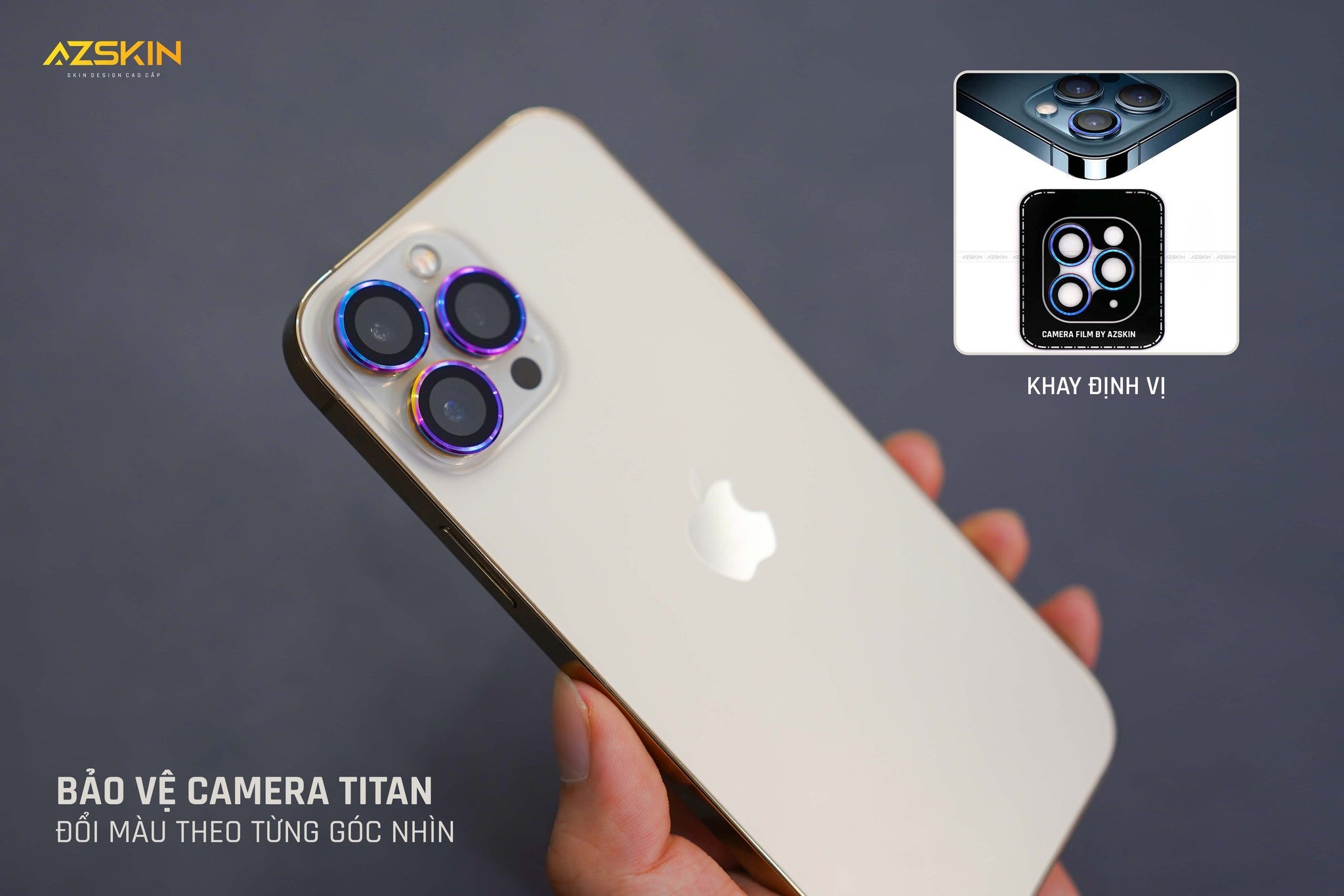 Khung viền màu titan bảo vệ camera iPhone 14 Pro Max