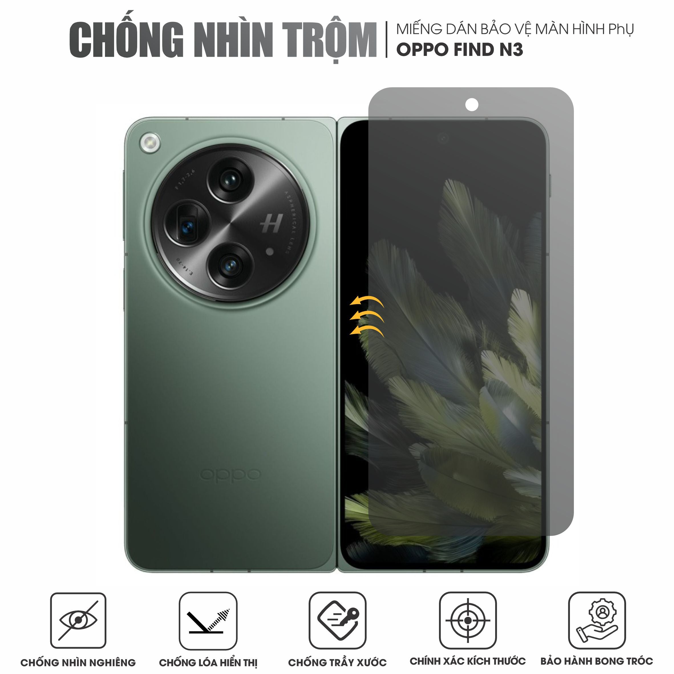 Miếng dán chống nhìn trộm màn hình OPPO Find N3