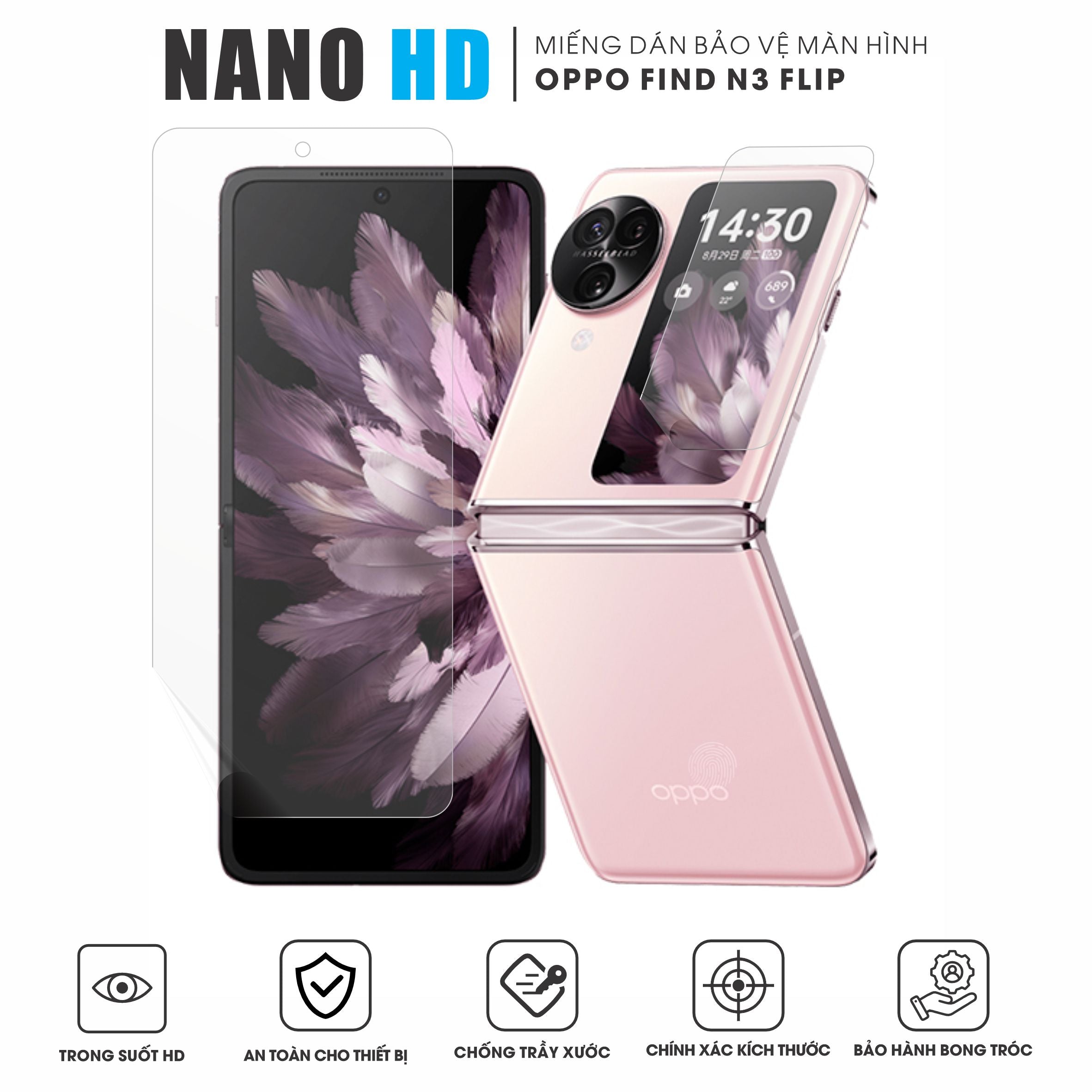 Miếng dán màn hình điện thoại OPPO Find N3 Flip Nano HD