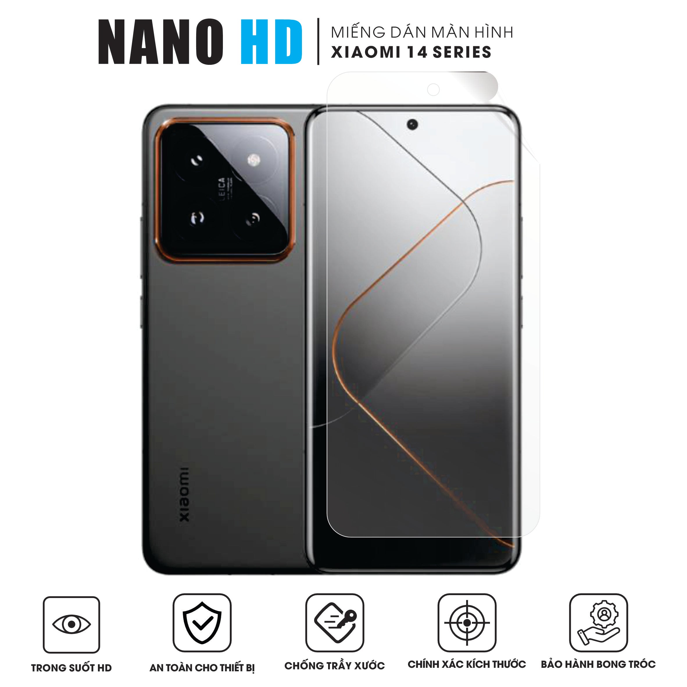 Miếng dán màn hình Nano HD trong suốt