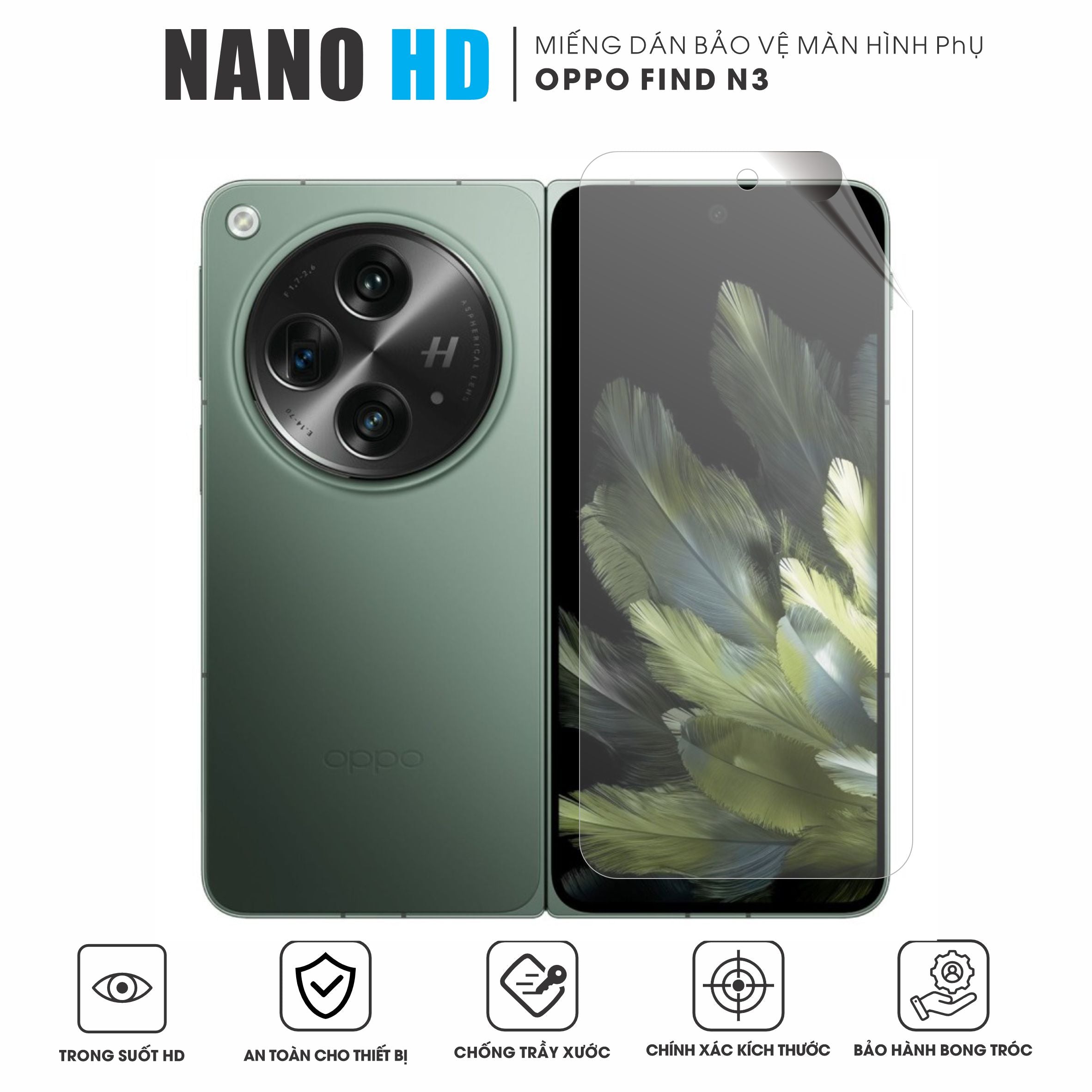 Dán màn hình Nano HD trong suốt OPPO Find N3