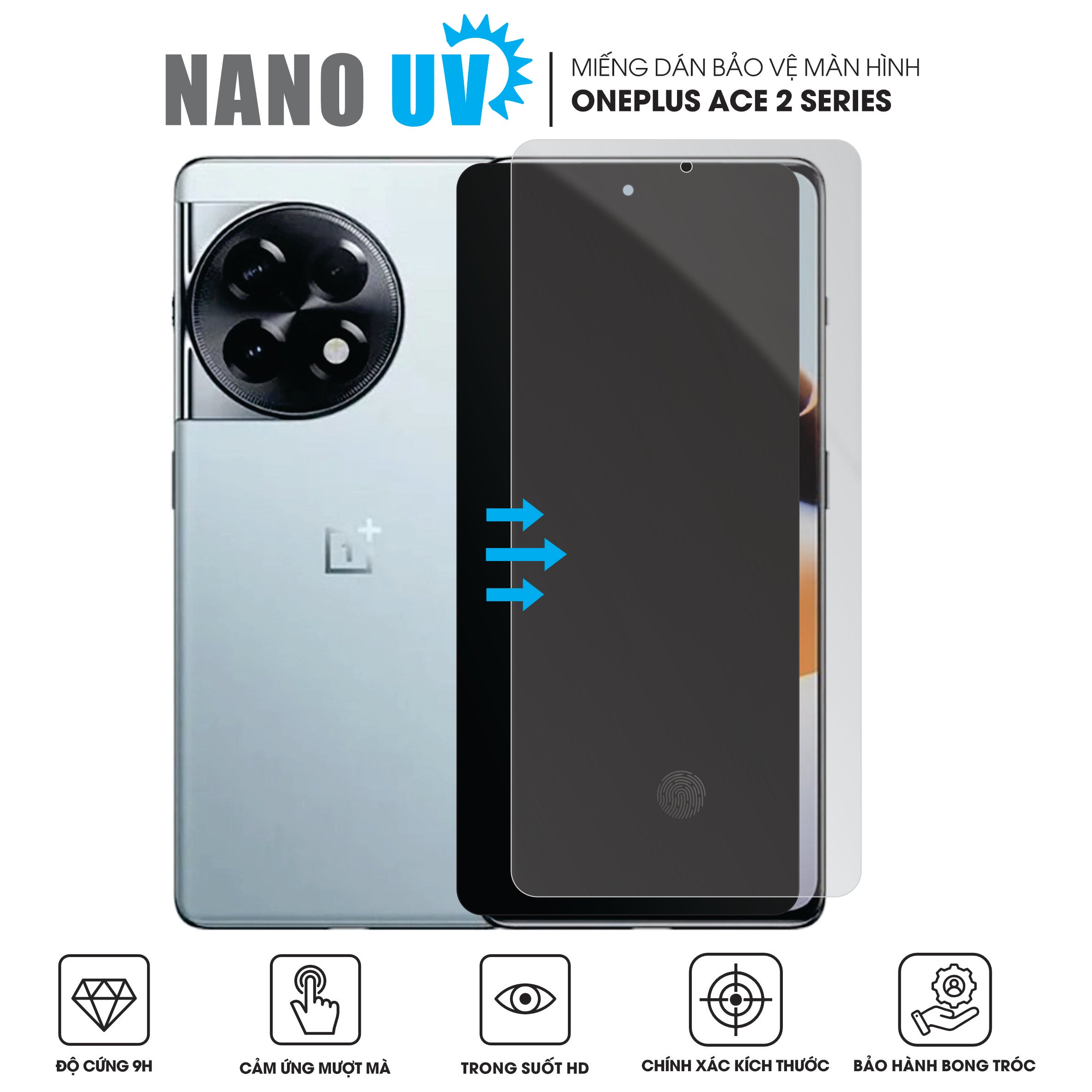 Miếng dán màn hình OnePlus 12 công nghệ Nano UV siêu cứng
