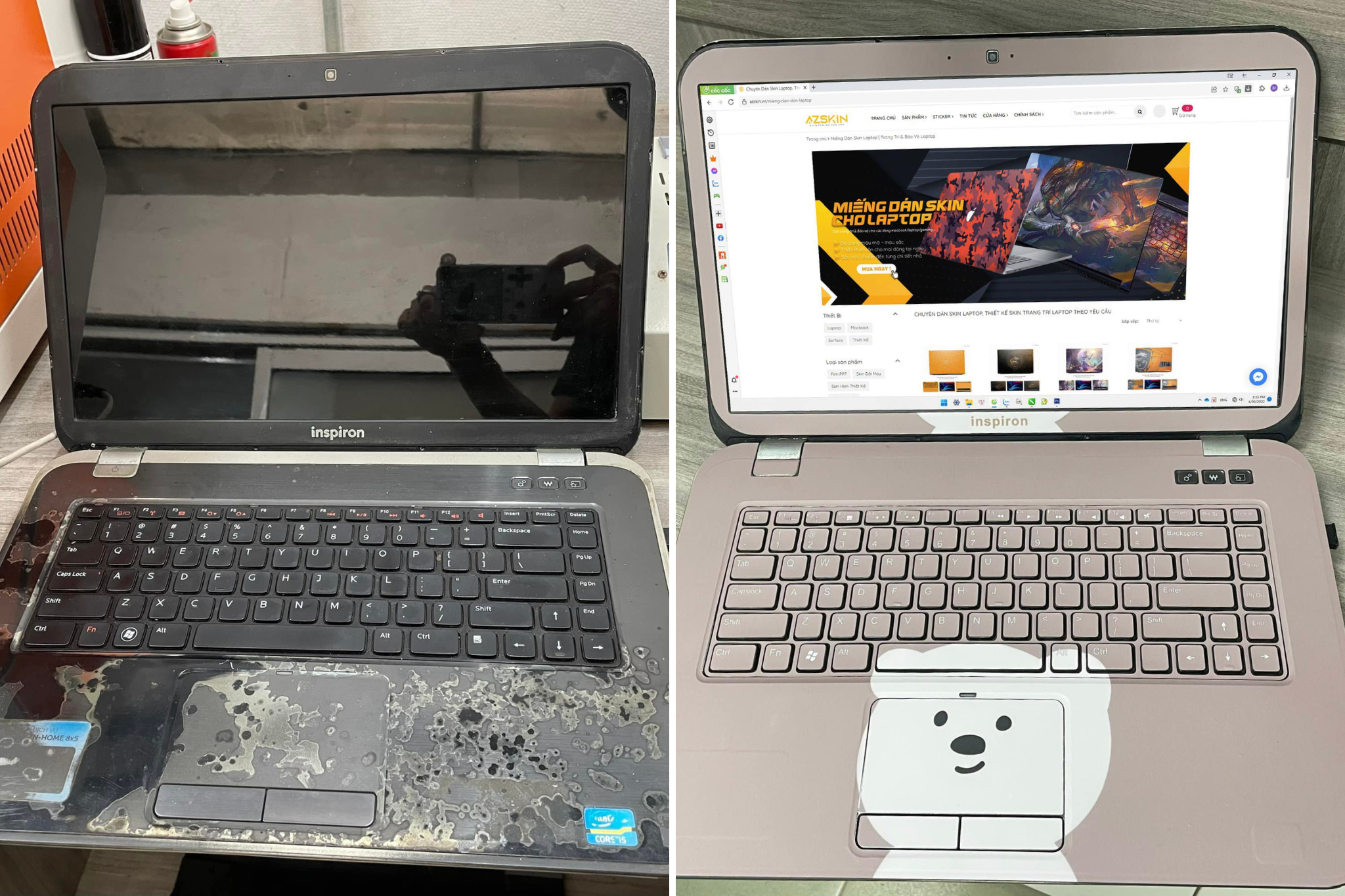 Dán skin trang trí laptop theo yêu cầu khách hàng