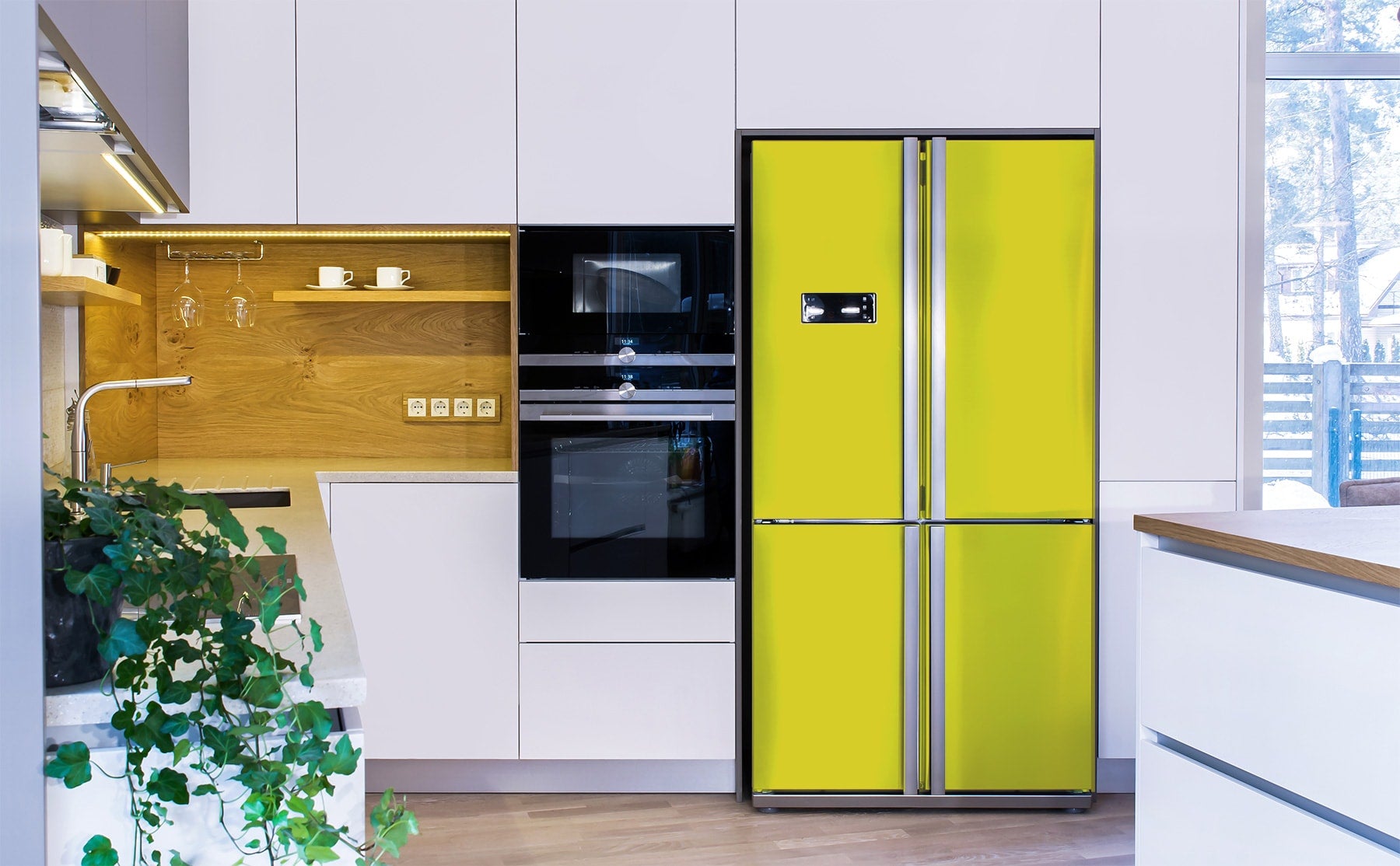 Custom Yellow AEG and Samsung Branded Fridges