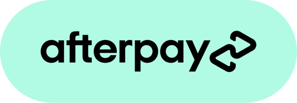 Afterpay logo with green background.