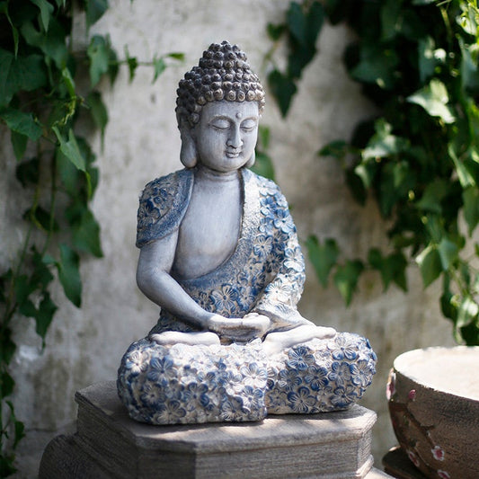 Handmade Dhyana Mudra Buddha Statue Gautama Sakyamuni Buddha Mindful Gift  Meditation Oriental Decoration and Display 