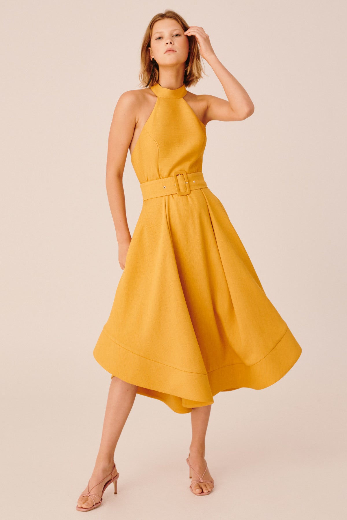 midi dress mustard