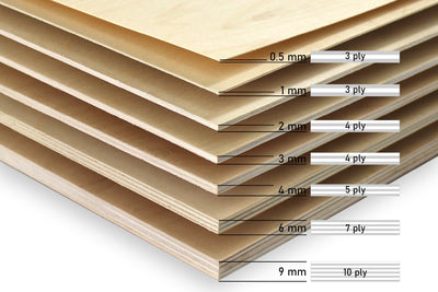 QLOUNI 10PCS A4 Plywood Sheets 3mm, 300 x 220 x 3 mm Birch Wood