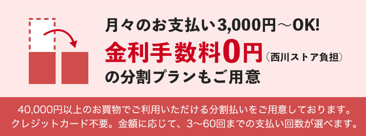 金利手数料0円の分割プラン