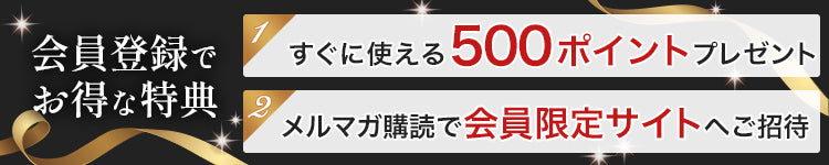 新規会員登録で500ポイントプレゼント