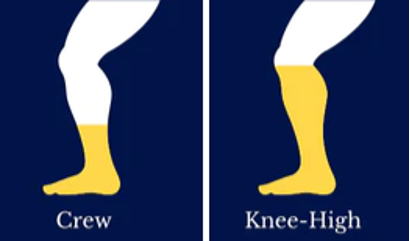 Comparison between crew socks and knee high socks