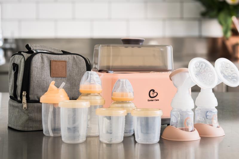 baby bottles, breast pump eonian care essential kit includes Breast Pump, Bottle Steriliser, Bottle Warmer, Bottle Dryer, and Milk Cooler Bag