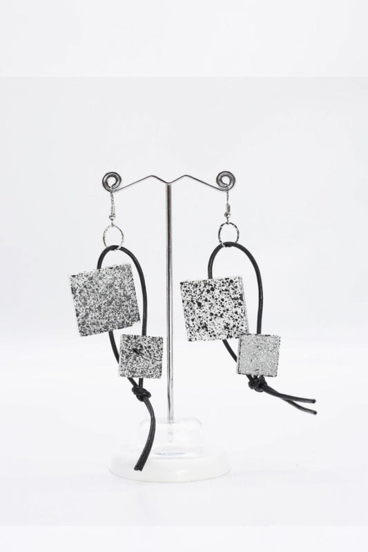 Aqua Word Print Art Earrings – Marjory Warren Boutique