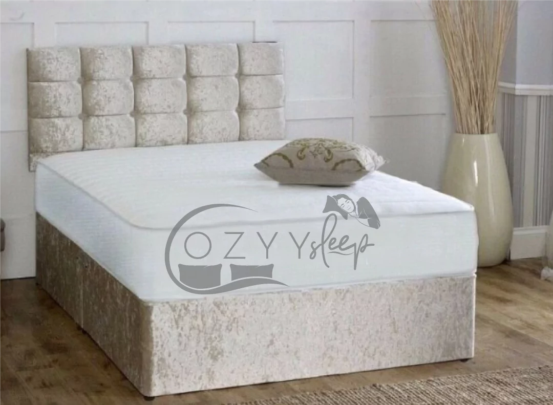 Single silver outlet crushed velvet bed