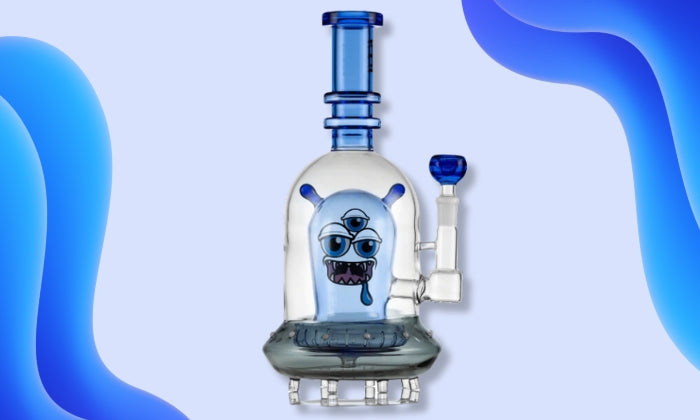 Blue glass bong