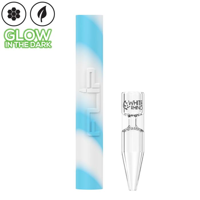  White Rhino - Flip Chillum to Straw Quartz Glow in the Dark 