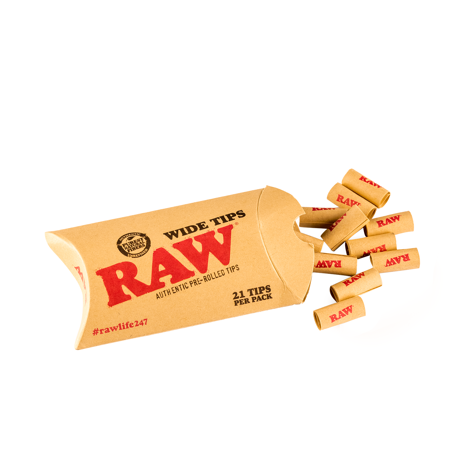 RAW Pre-Rolled Slim Filter Tips - 21 Tips