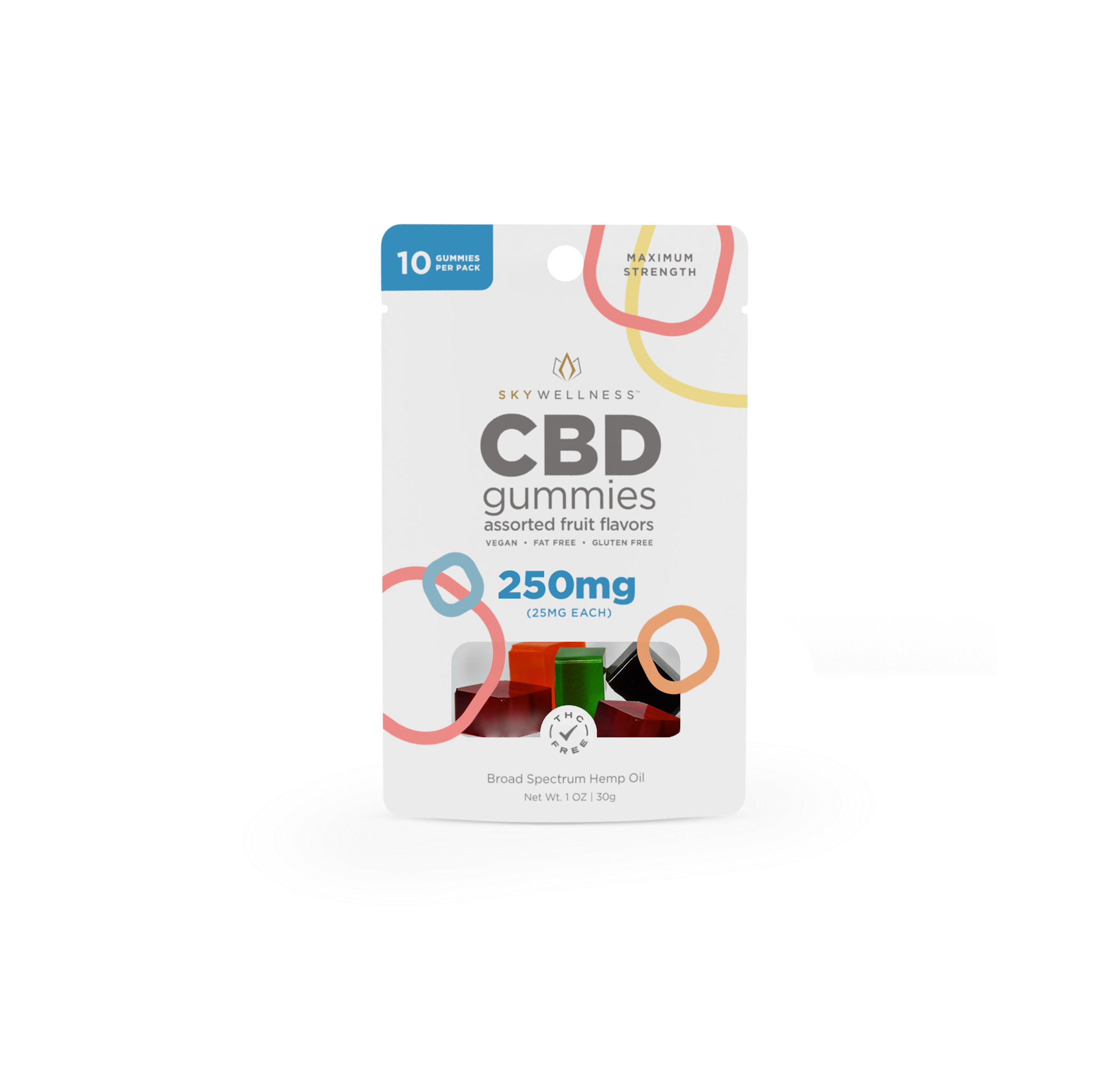  Sky Wellness - CBD Vegan Assorted Fruit Gummies | 250MG 