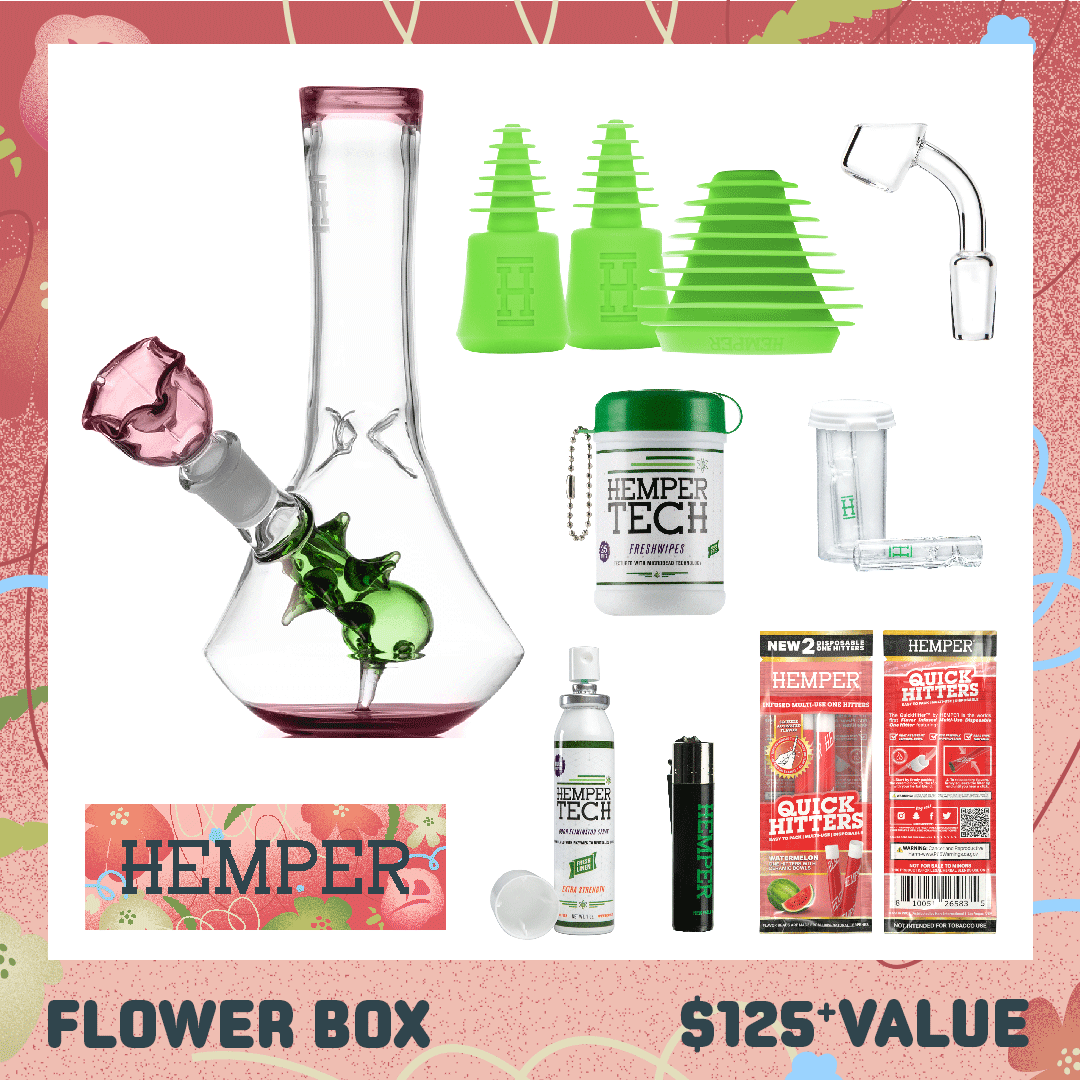 HEMPER Assorted Gaming Flower 7 Inch Glass Mini Water Pipe