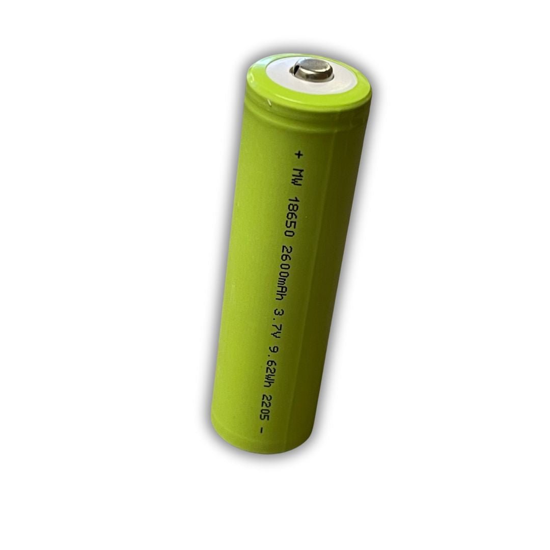 18650 Batteri M/knop 2600mAH 3.7V 9.62Wh