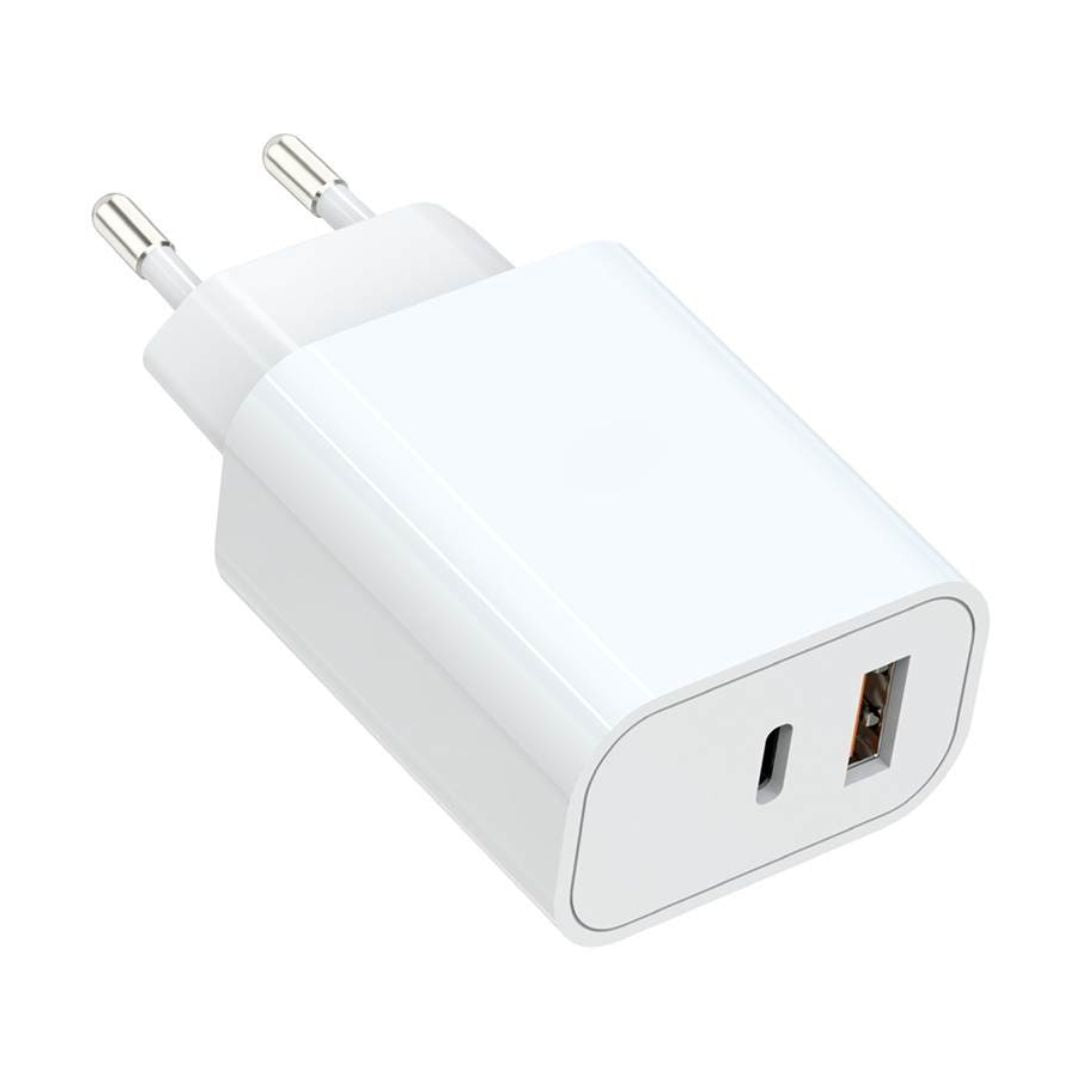 Billede af Dobbelt Hurtig oplader - USB og USB-C 20W