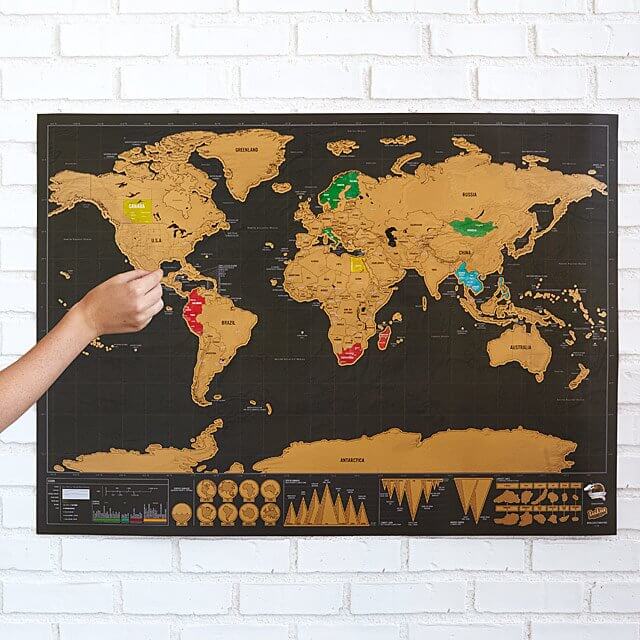 Se Scratch Map - Skrab dig vej igennem verden! - Mellem (42 x 30cm) hos iHero.dk