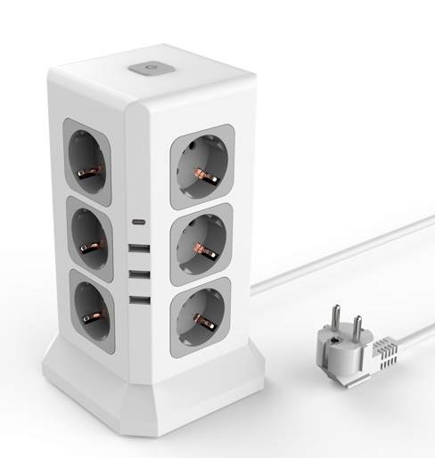 Billede af Stiktårn - 12 udtag, 3 USB A stik, 1 USB C stik