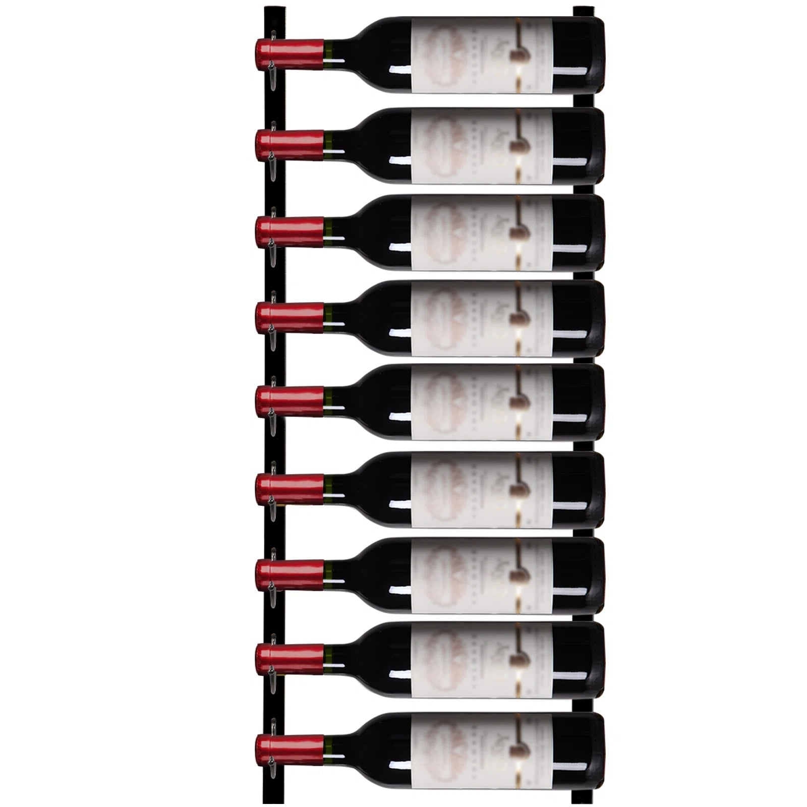 Se Vægmonteret vinreol til 9 vinflasker i sort jern hos iHero.dk
