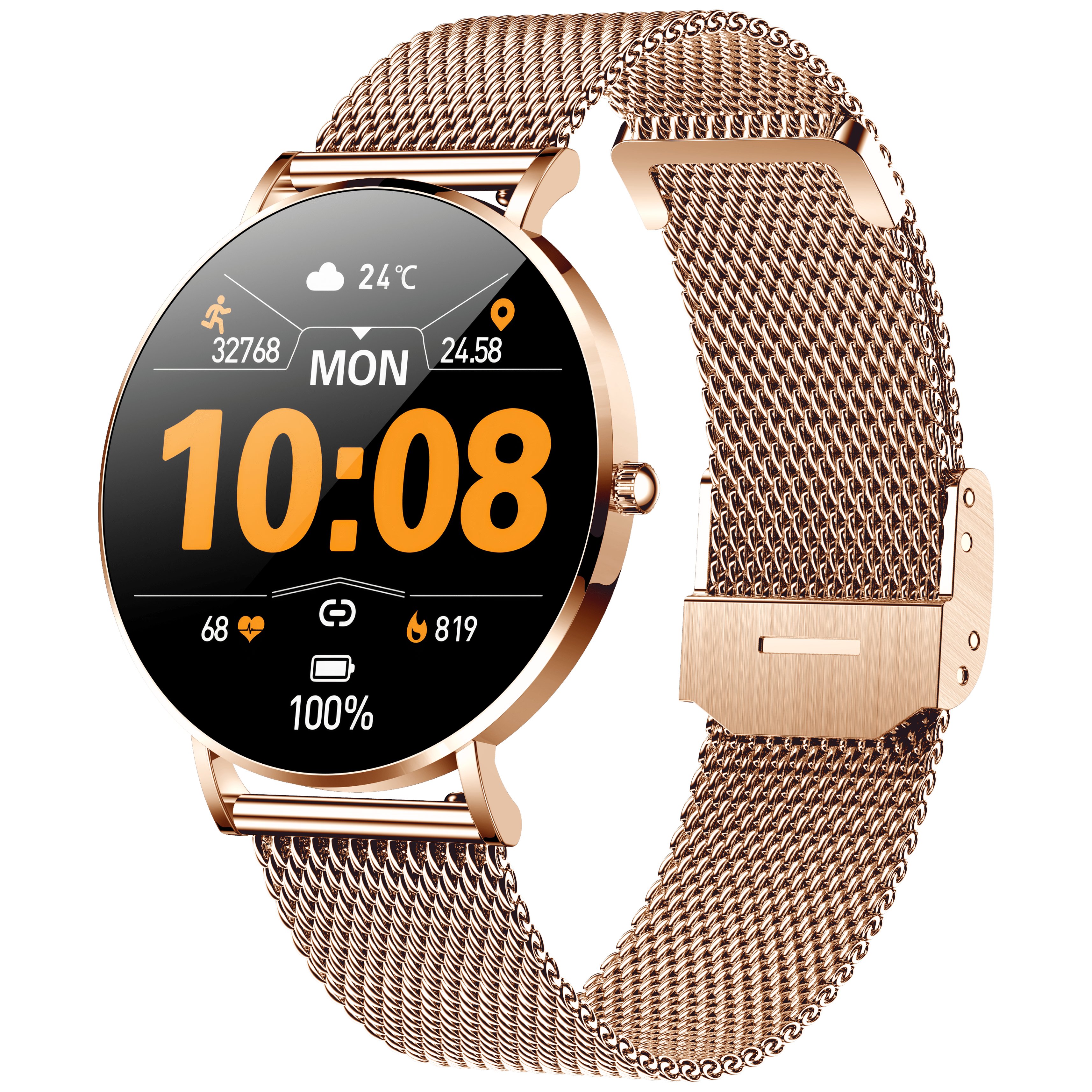 Billede af VivoElegance AMOLED - Vandtæt Smartwatch med Blodtryk, Puls, Blodiltnings måler og meget mere