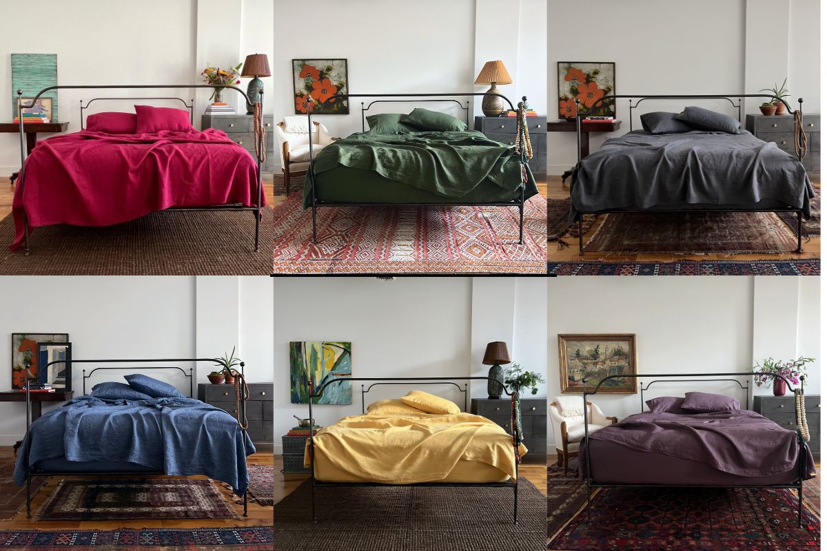 Flat linen sheet colourful options