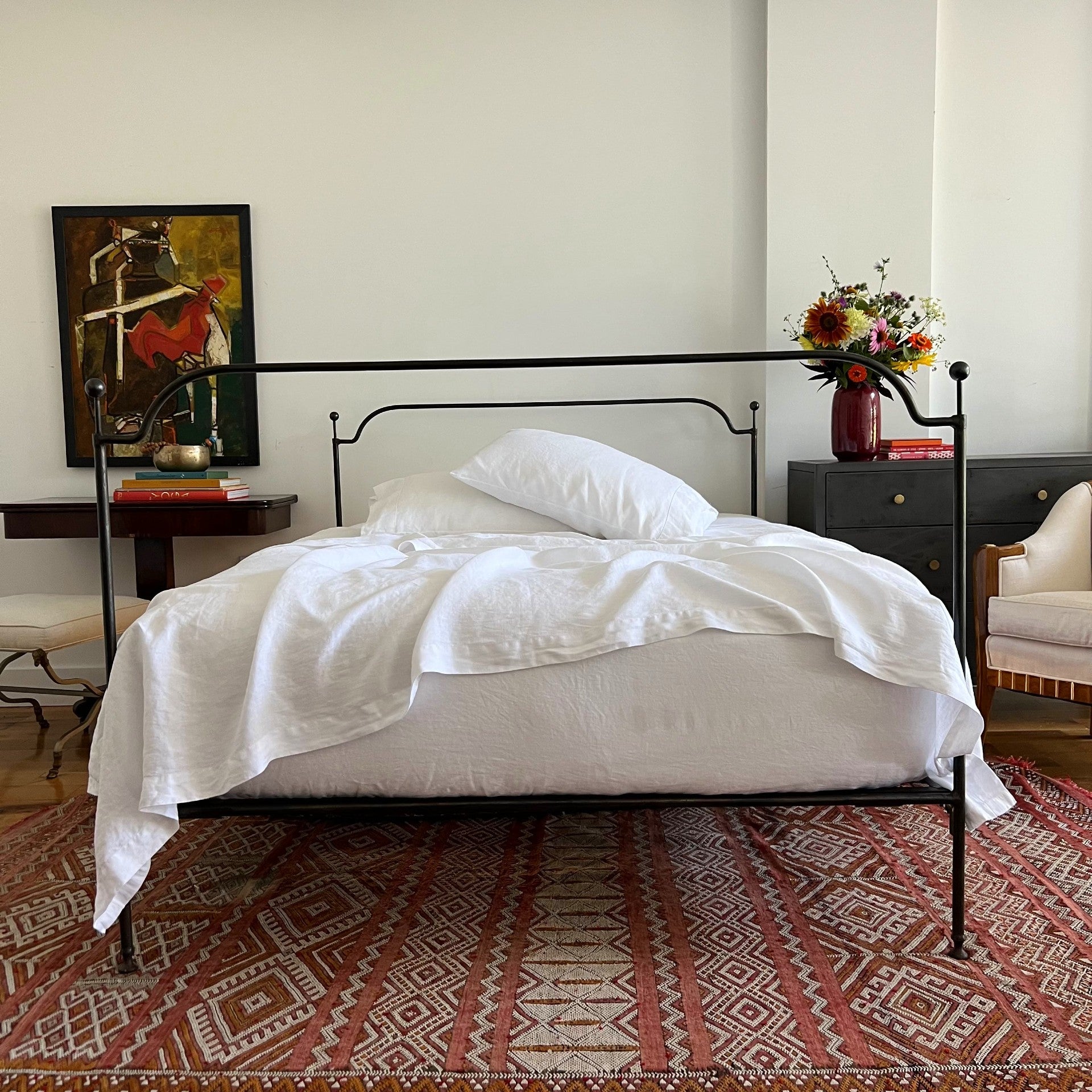 White Linen Sheet Set