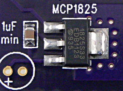 Solder MCP1825 and 1 µF Capacitor