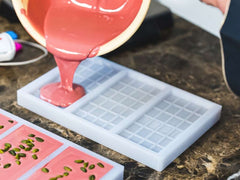 Slab Silicon chocolate molds for making bars are not suitable for making gummies due to cavity walls that are not full height