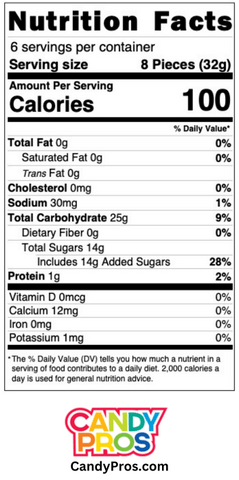 Trolli Sour Brite Crawlers (gummy worms) Nutrition Facts