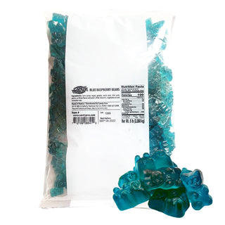 Blue Raspberry Gummy Rings Candy - 5lb