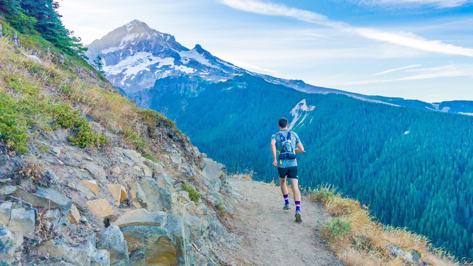 Long Run Coffee Athlete Running in Mountains