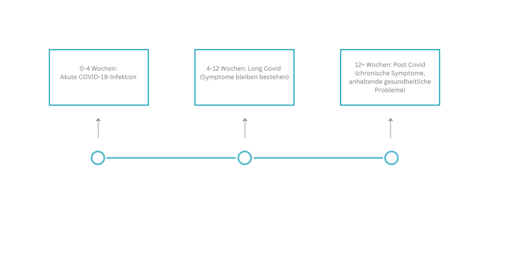 Rappresentazione grafica, infezione acuta Covidid, Long Covid e Post Covidid